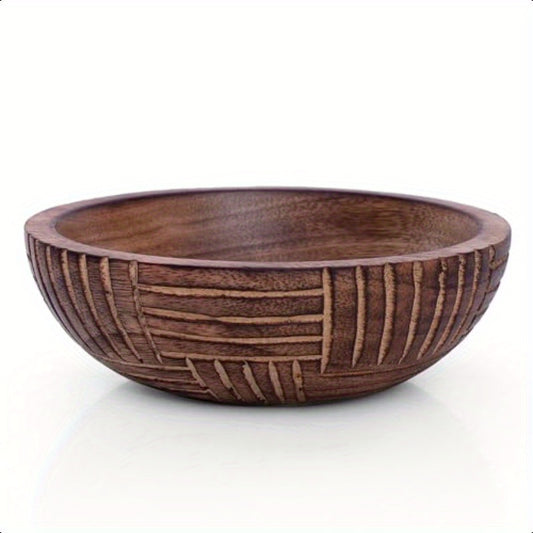 Tribal Mango Wood Serving Bowl - The Leafy Branch