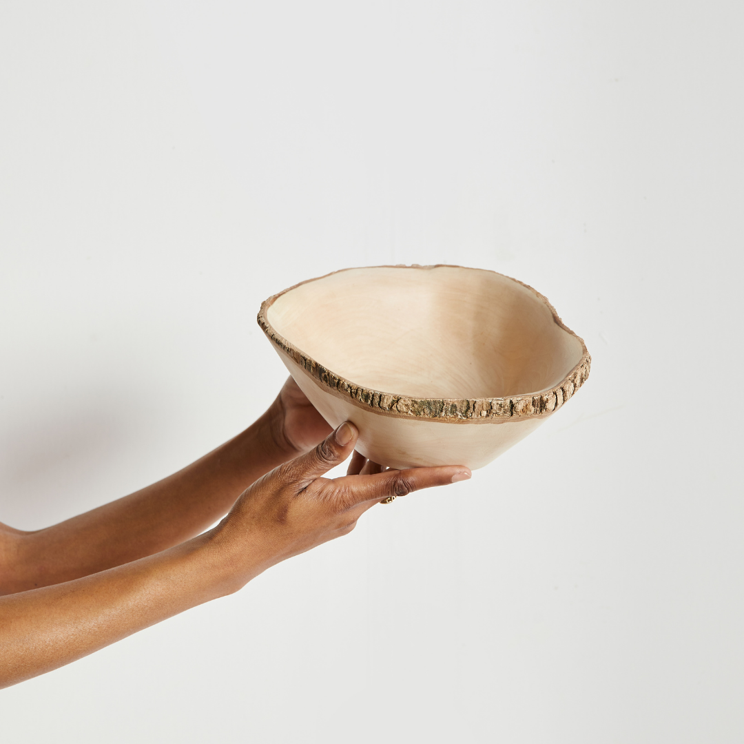 Jacaranda Hand-carved Wood Trinket Bowl - The Leafy Branch