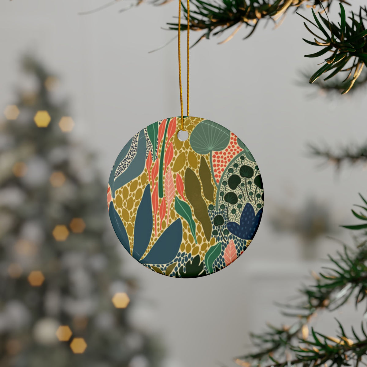 Vibrant Plants Ceramic Ornament