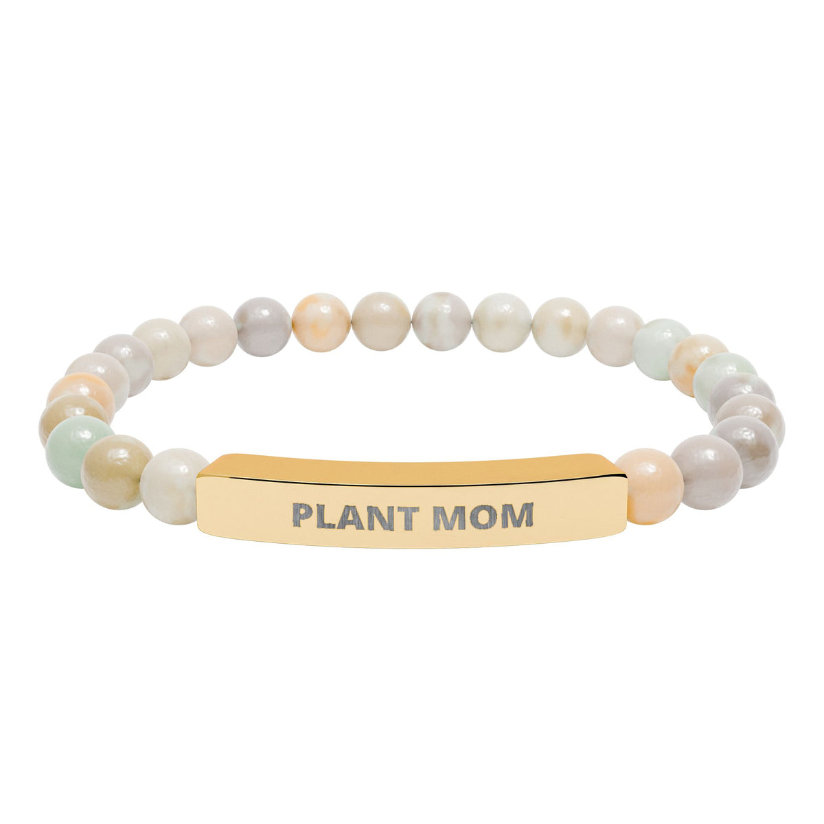 Plant Mom Natural Stone Bar Bracelet