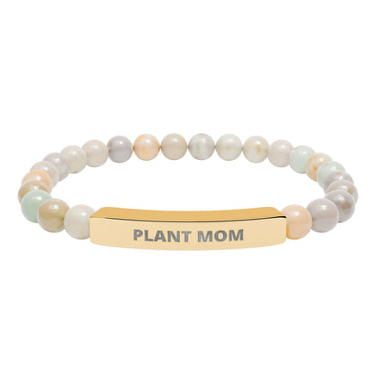 Plant Mom Natural Stone Bar Bracelet