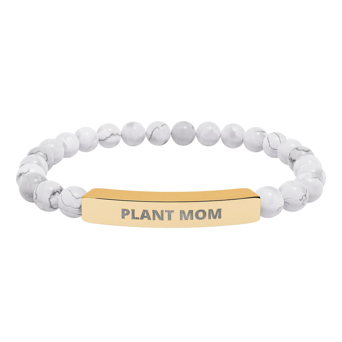 Plant Mom Natural Stone Bar Bracelet