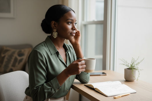 Monstera Handmade Clay Earrings- White