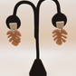 Monstera Handmade Clay Earrings- Brown