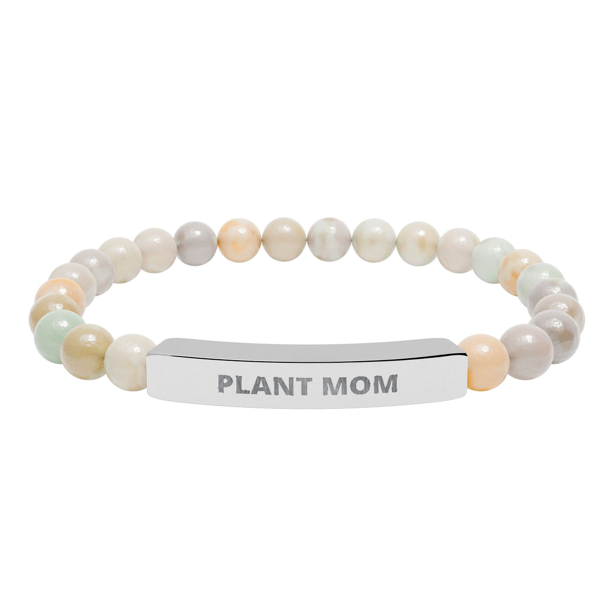 Plant Mom Natural Stone Bar Bracelet