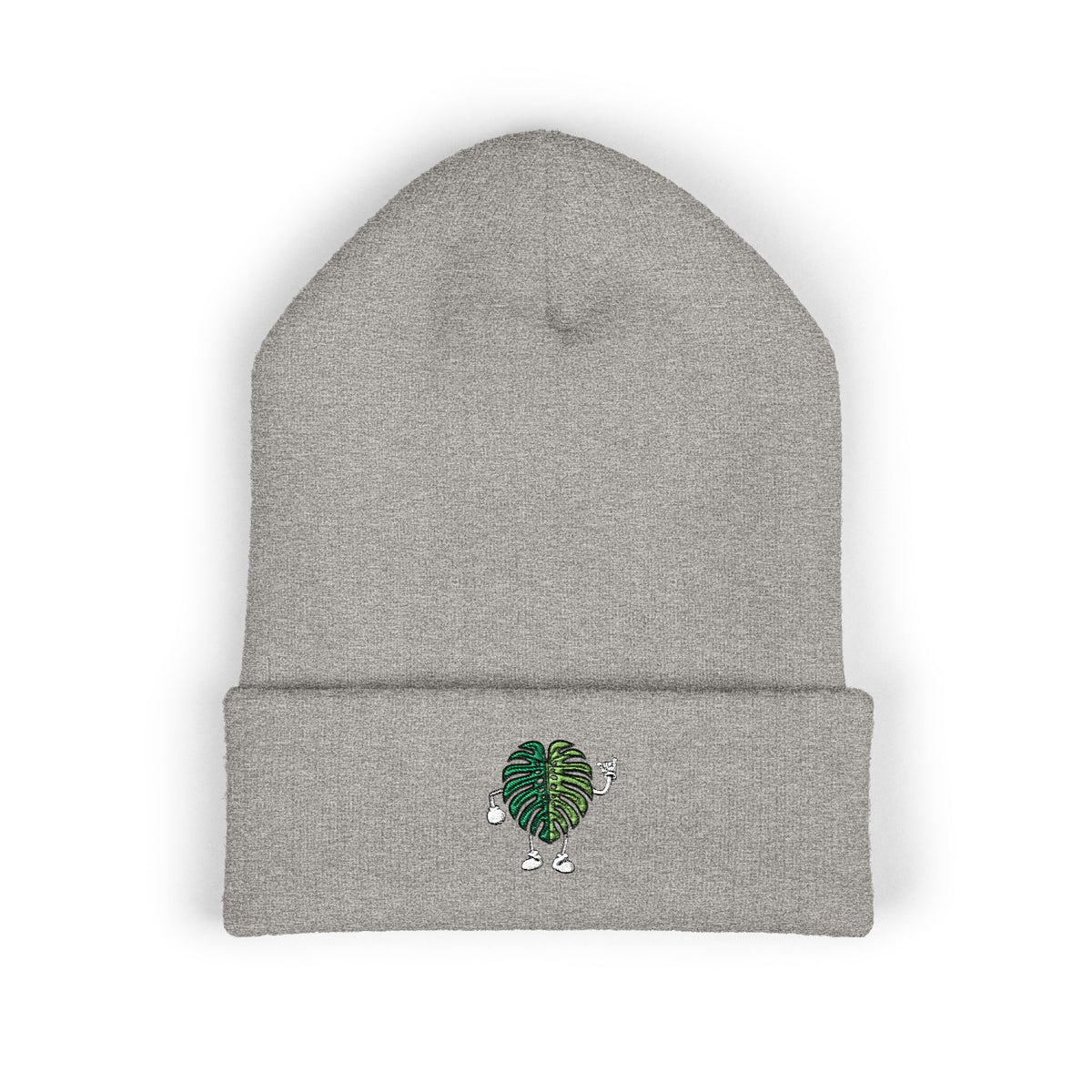 Monstera Leaf Cuffed Beanie