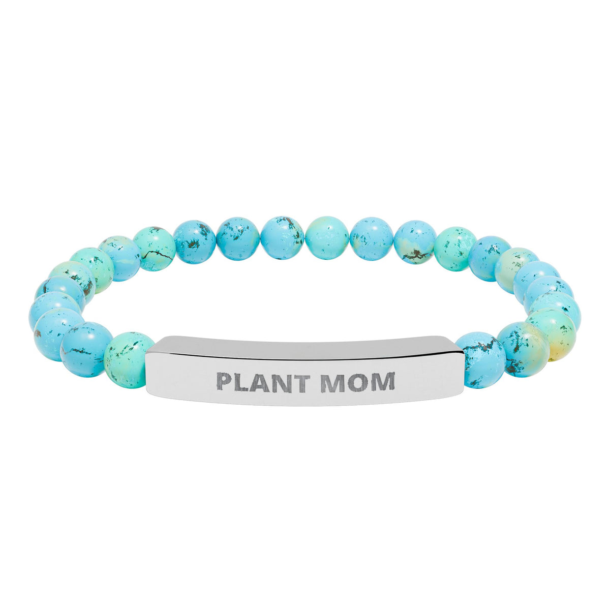 Plant Mom Natural Stone Bar Bracelet