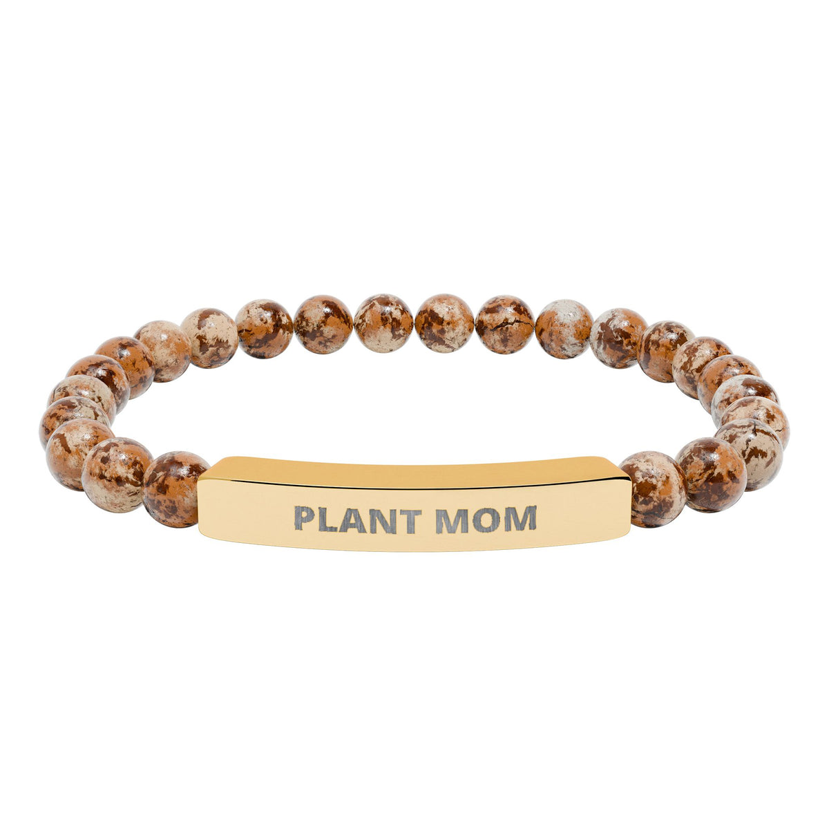 Plant Mom Natural Stone Bar Bracelet