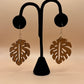 Monstera Wood Earrings- Brown