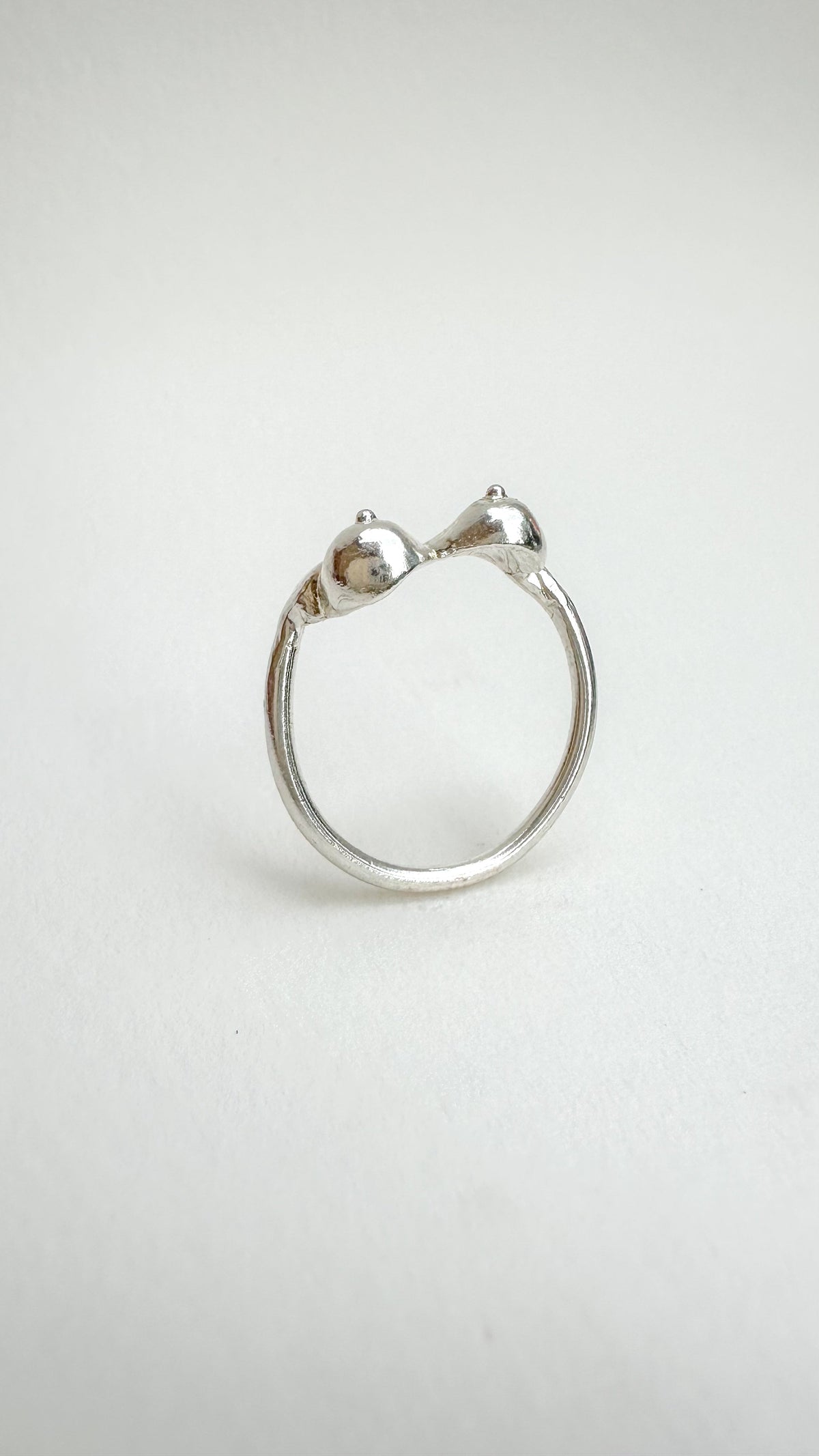 Breastful Bling, Silver boob ring, breast cancer awareness ring, Titty Trinket, Mammary Magic ring.