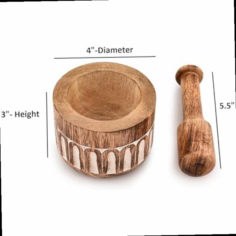 Mango Wood Mortar Pestle - The Leafy Branch