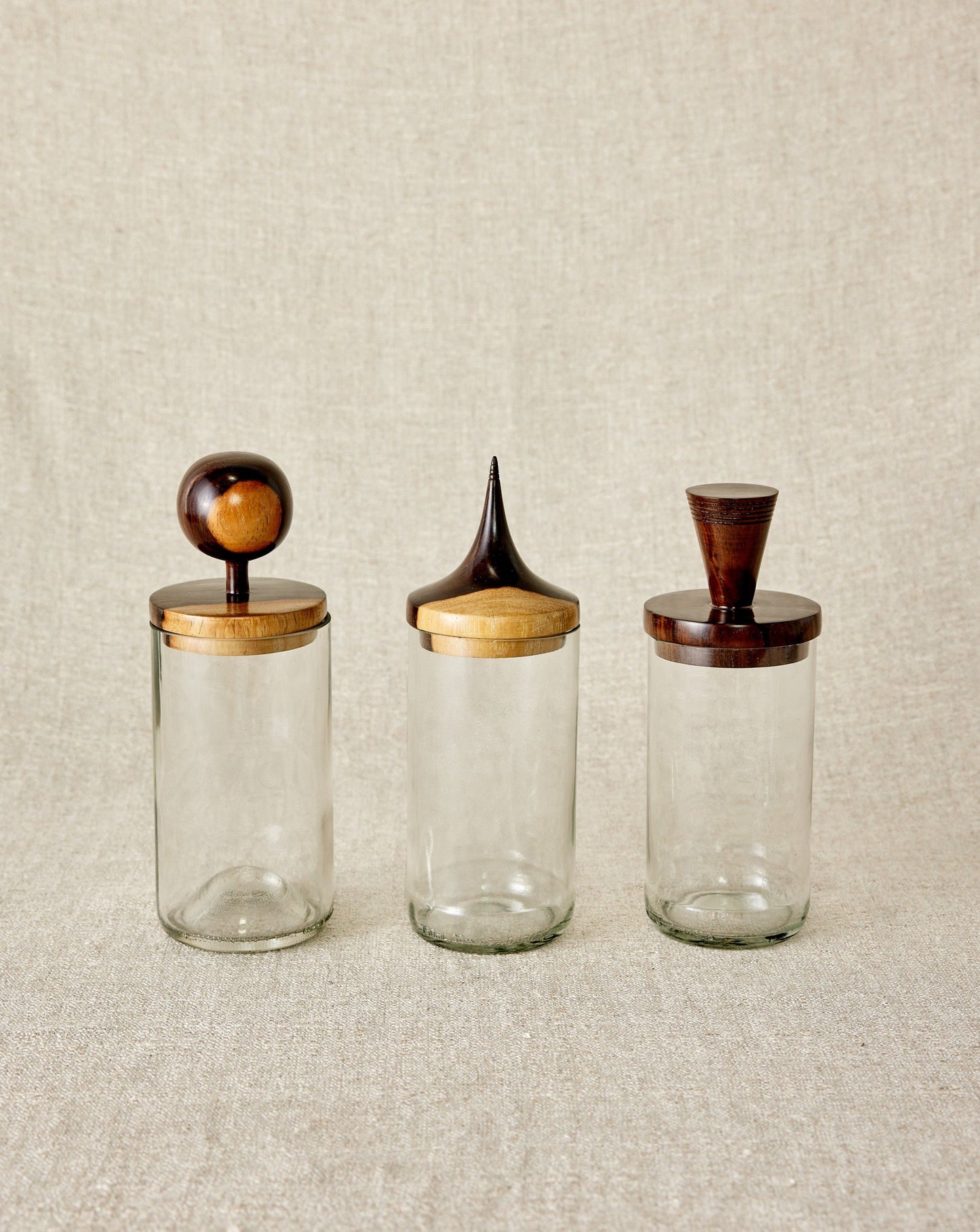 Wooden Topped Apothecary Jars - The Leafy Branch