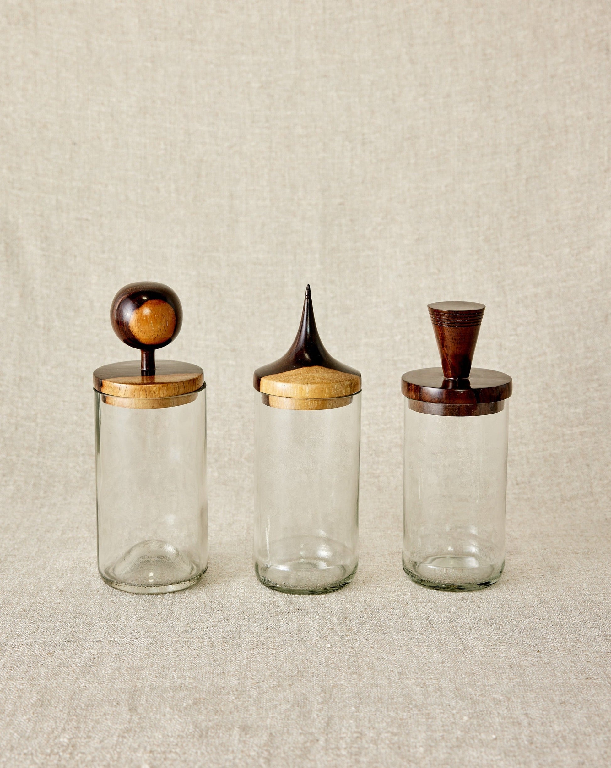Wooden Topped Apothecary Jars - The Leafy Branch