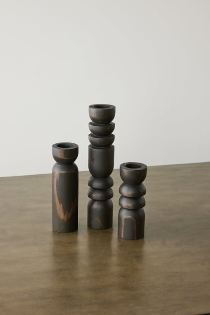 Abstract Wooden Tealight Totem Candle Holder - The Leafy Branch