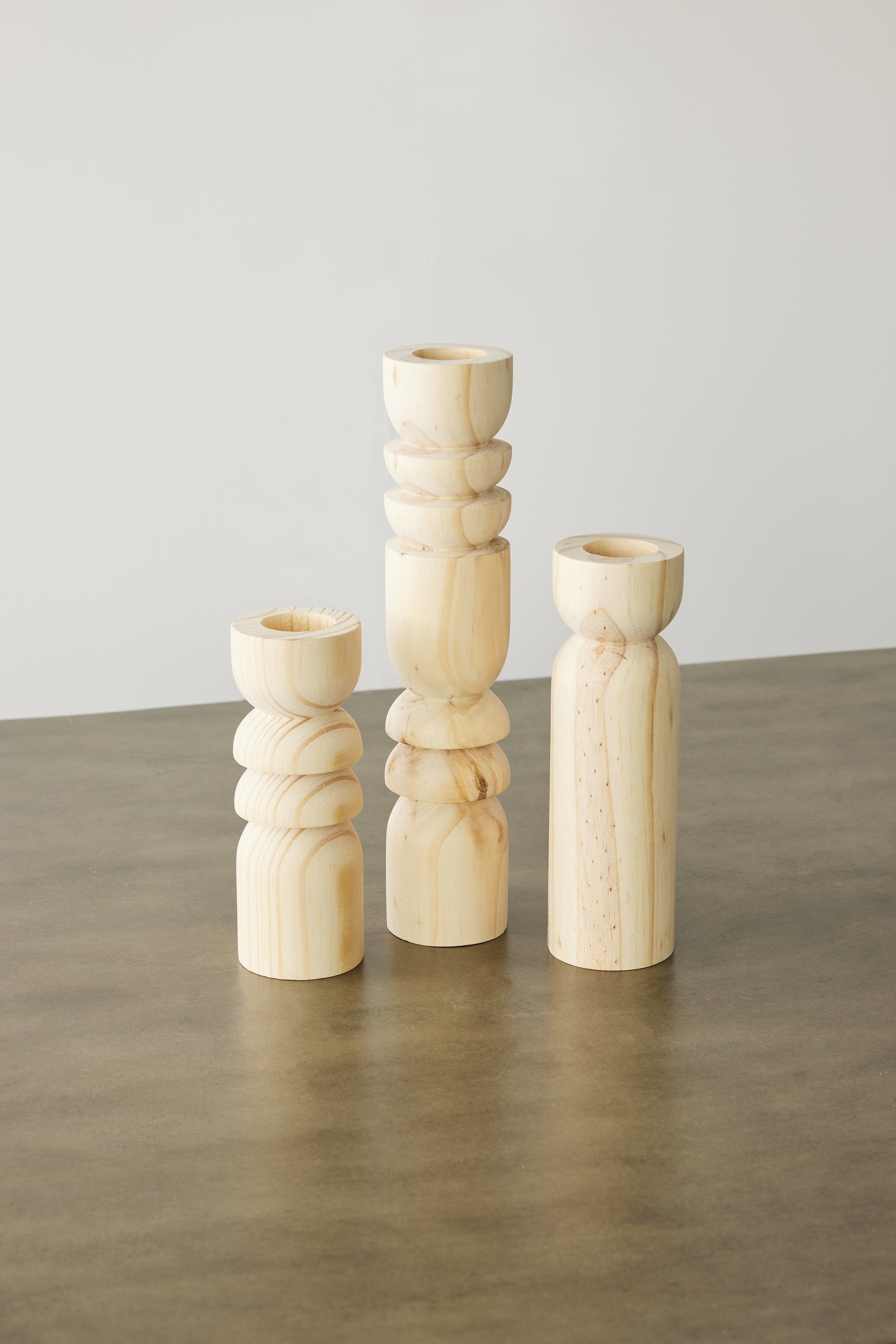 Abstract Wooden Tealight Totem Candle Holder - The Leafy Branch