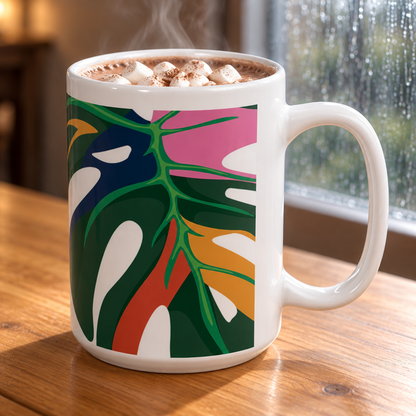 Monstera Ceramic Mug 15oz