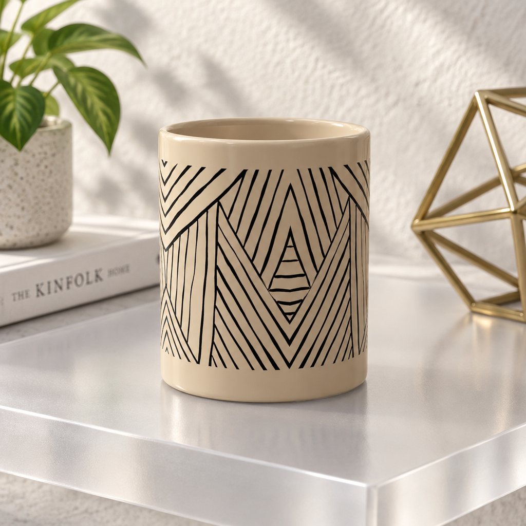 Geometric Tribal Pattern Ceramic Mug