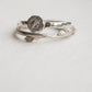 Budding twig ring Size 8, stackable rings, Maine forest botanical jewelry, recycled sterling silver, hand carved
