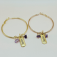 Hope Gold Hoop Earrings-Purple