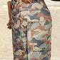 Chloe Camo Washed Denim Cargo Pants