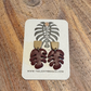 Monstera Handmade Clay Earrings- Wine