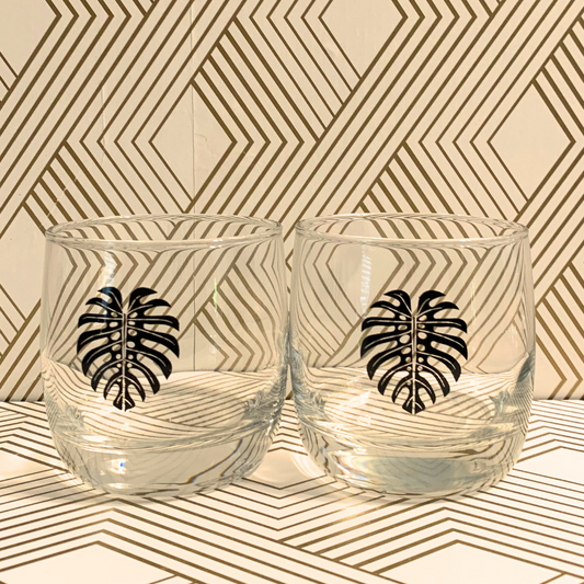 Monstera Whiskey Glass