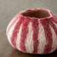Berry Red Karakul Striped Wool Ukhamba Decorative Bowl - The Leafy Branch