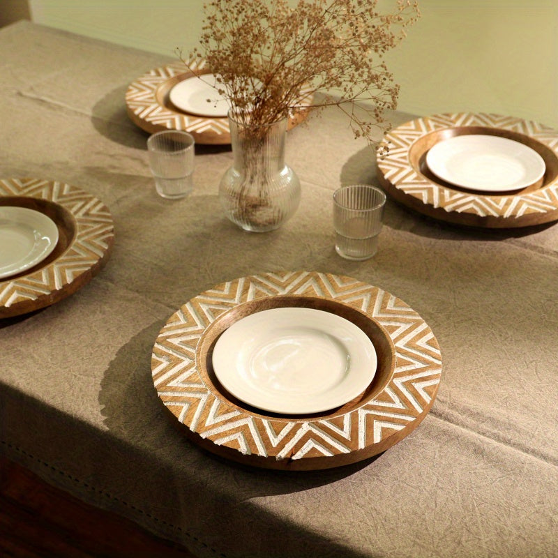 Handcrafted Wood Charger Plate - The Leafy Branch