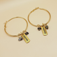 Inspire Gold Hoop Earrings- blue