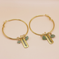 Enough Gold Hoop Earrings- blue