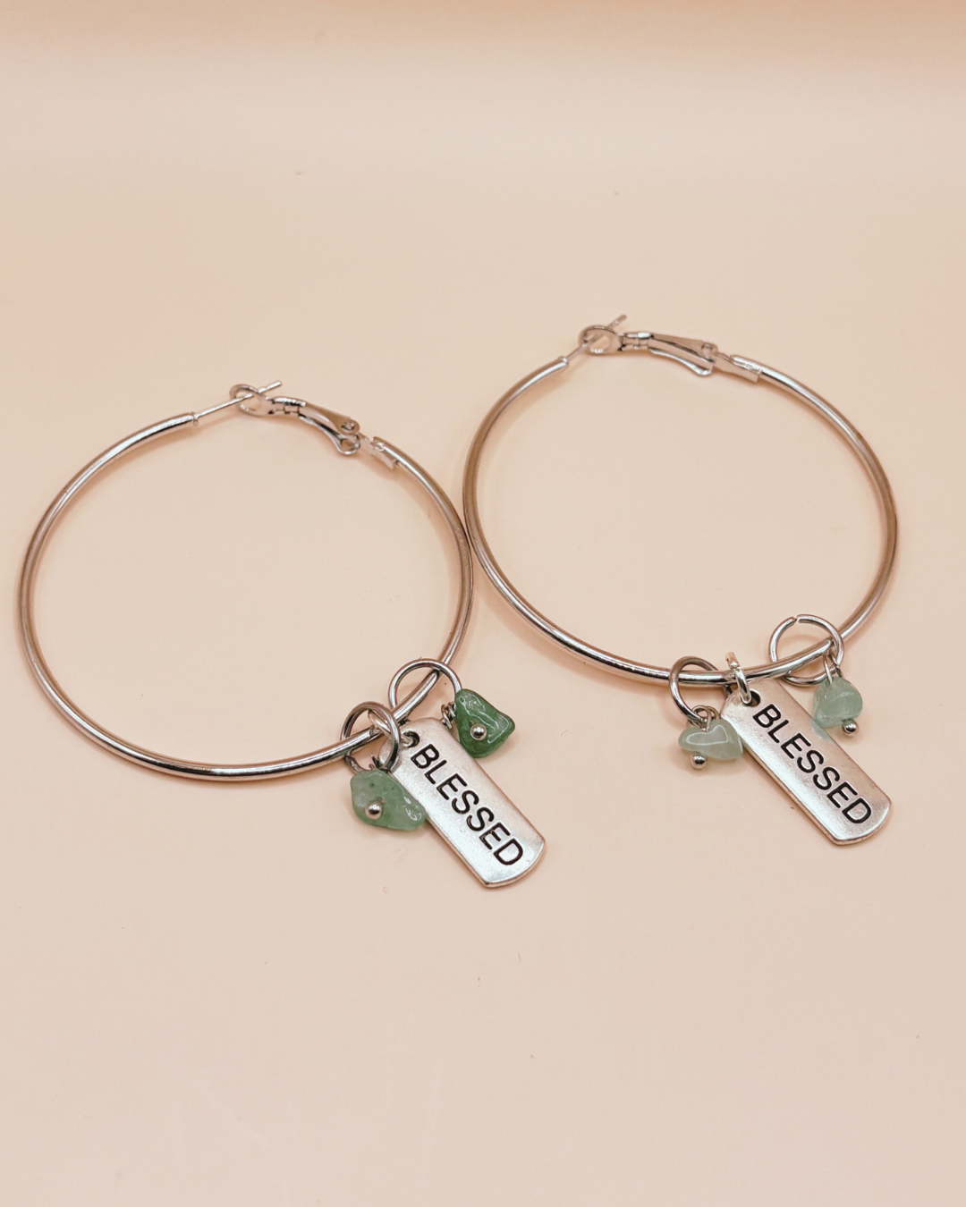 Blessed Hoop Earrings- blue