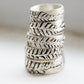 Fern ring band with two graceful ferns, perfect wedding band Handmade in Sterling Silver