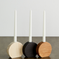 Circular Natural Wood Taper Candle Holder - The Leafy Branch