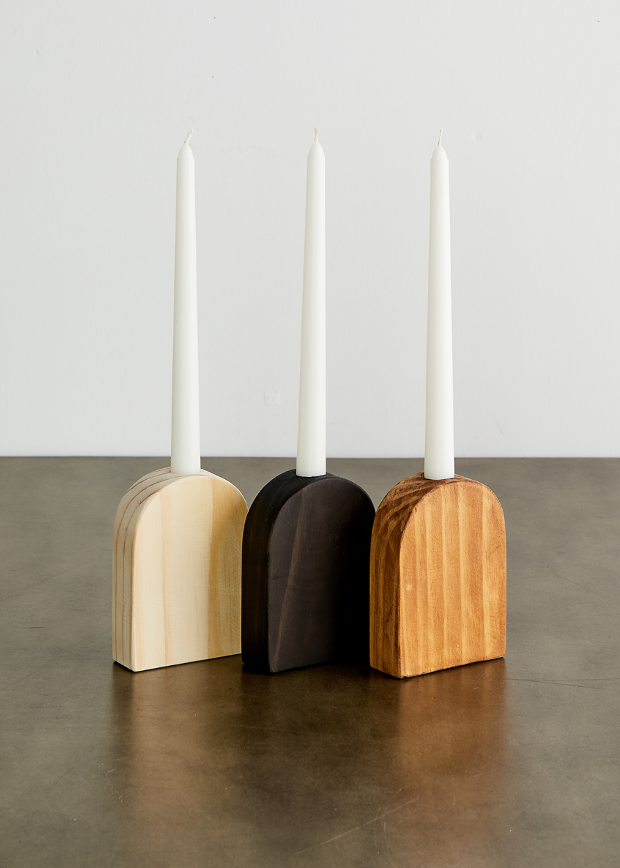 Arch Wooden Taper Candle Holder - The Leafy Branch