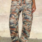 Chloe Camo Washed Denim Cargo Pants