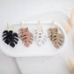 Clay Earrings | Monstera Dangles | All Things Neutral Collection