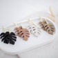 Clay Earrings | Monstera Dangles | All Things Neutral Collection