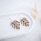 Clay Earrings | Monstera Dangles | All Things Neutral Collection