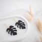 Clay Earrings | Monstera Dangles | All Things Neutral Collection