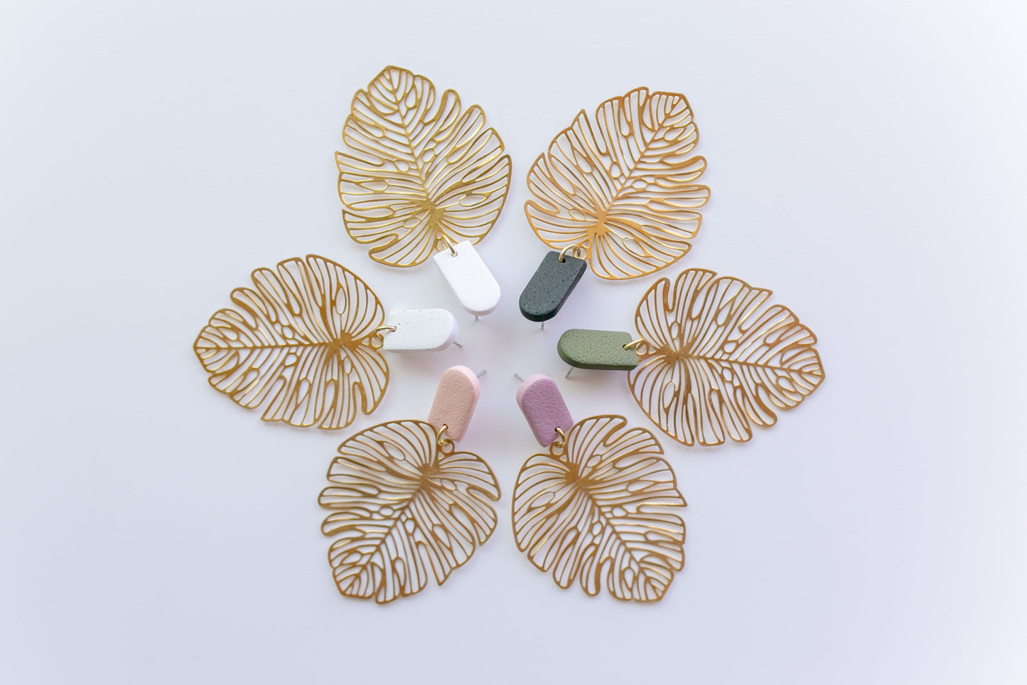 Clay earring | Sage Beachy Leaves | Beach Collection