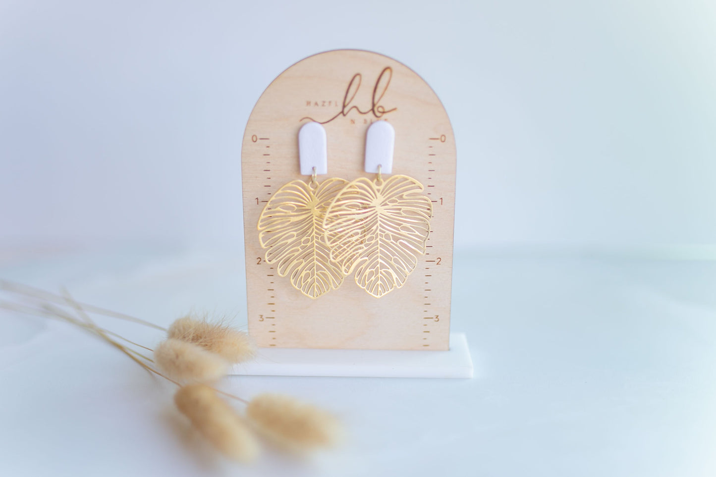 Clay earring | Cream Beachy Leaves | Beach Collection