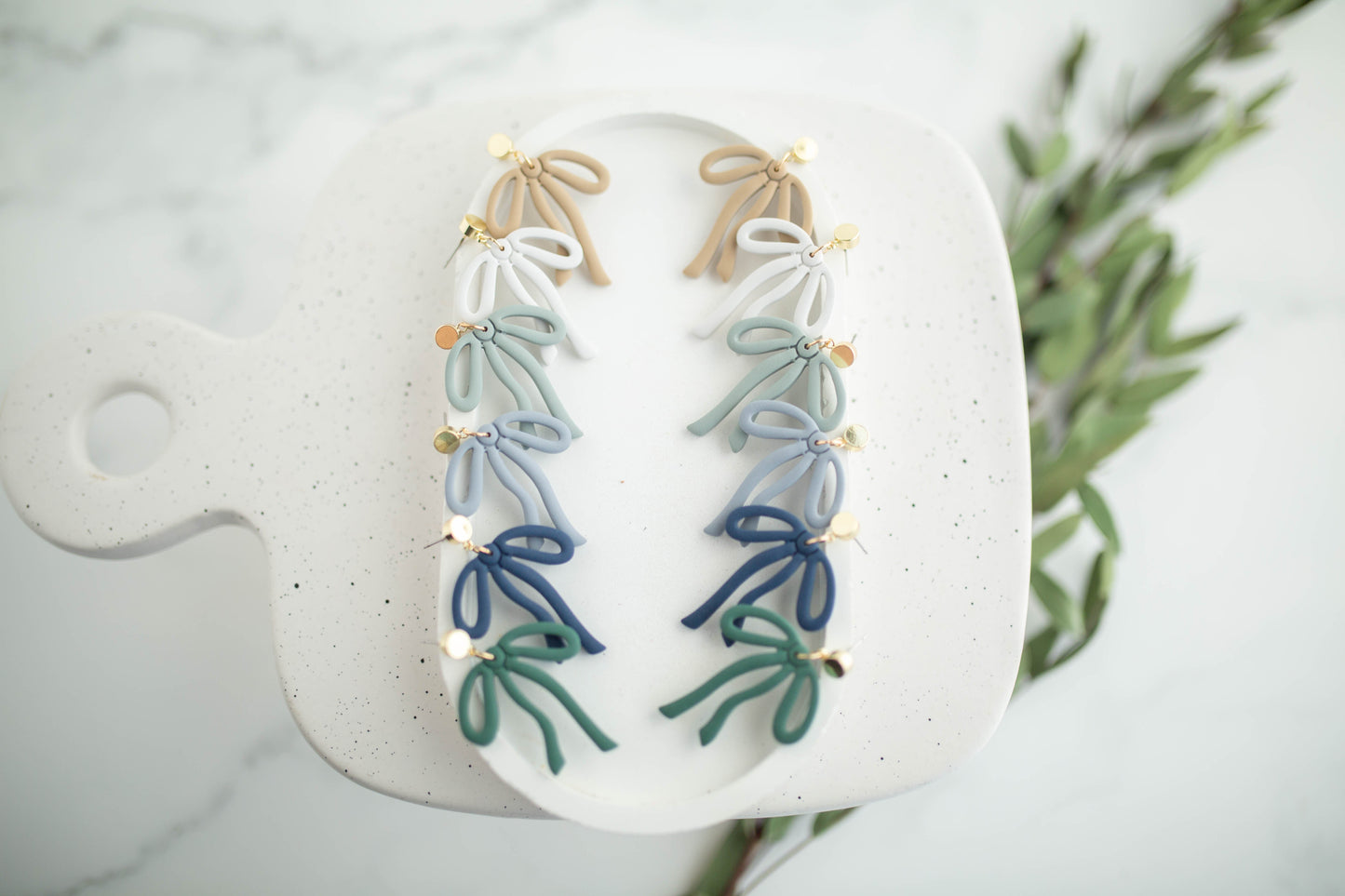 Clay Earrings | Bow Dangles | Earth+Sky Collection