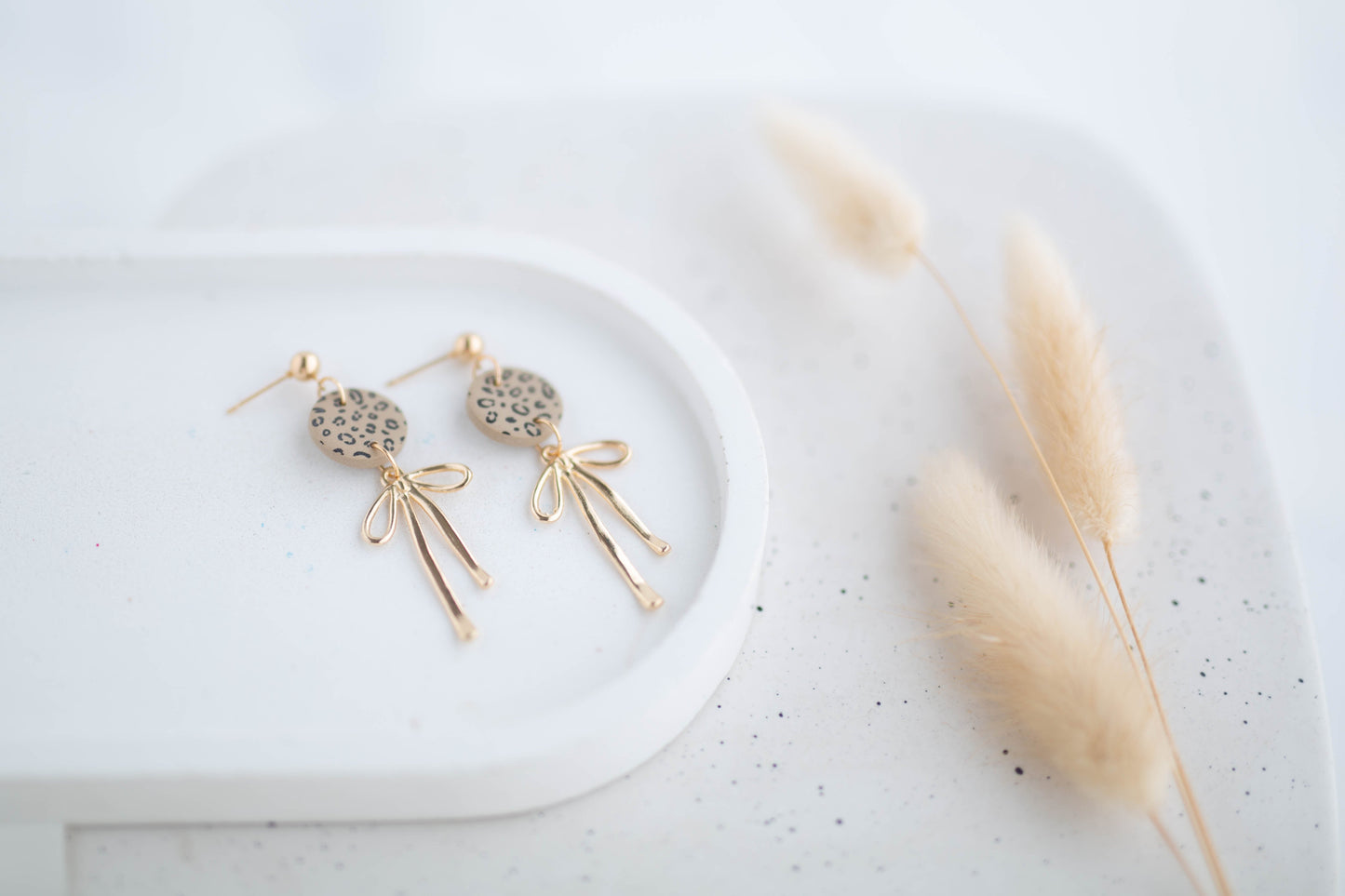 Clay Earrings | Dainty Bow Dangles | Wild Love Collection