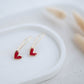 Clay Earrings | Dainty Heart Longline Dangles | Wild Love Collection