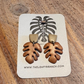 Monstera Handmade Clay Earrings- Brown