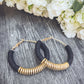 Beautiful Black and Gold Clay Hoops