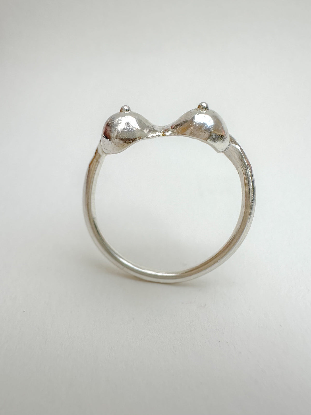 Breastful Bling, Silver boob ring, breast cancer awareness ring, Titty Trinket, Mammary Magic ring.