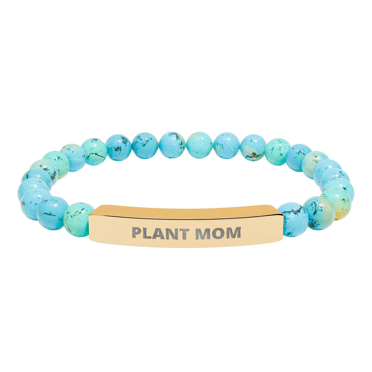 Plant Mom Natural Stone Bar Bracelet