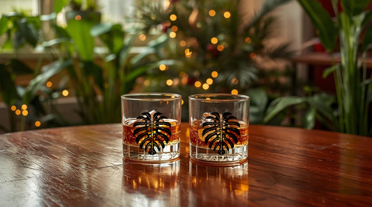 Monstera Whiskey Glass Set
