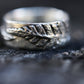 Fern ring band with two graceful ferns, perfect wedding band Handmade in Sterling Silver
